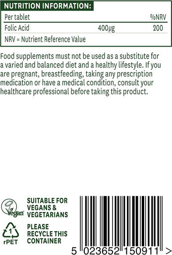 Natures Aid Folic Acid 90 Tablets