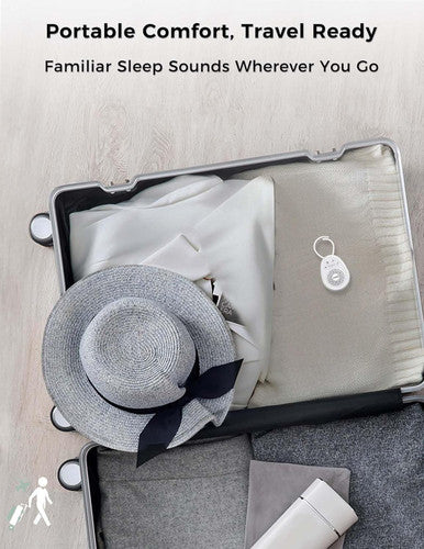 Foxfine Portable Sound Machine Travel White Noise Machine With 30 Soothing Sounds Timer & Memory For Sleeping Baby Adults White