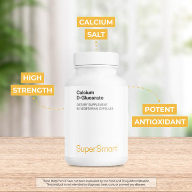 Supersmart Calcium DGlucarate 1500 mg Per Day Antioxidant Detox Supplement NonGMO Gluten Free 90 Vegetarian Capsules