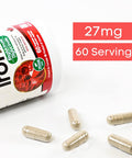Nutridom Iron (Fer) Bisglycinate 27mg, 60 Vegan capsules, Chelated Supplement Pills for Women and men, Made In Canada