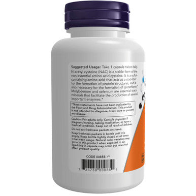 Now Food NAC, (N-Acetyl Cysteine), 600 mg, 100 Veggie Caps