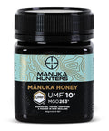 Manuka Hunters UMF 10+/MGO 263+ Certified New Zealand Manuka Honey - 100% Pure Natural Sweetener - Gluten, Dairy Free - Ideal for Tea, Coffee, Smoothies, and Baking - Sustainable - 8.8oz/250g Jar