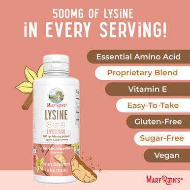 Maryruth Organics Vegan Lysine Supplement by | Ultra Absorption | Lysine 500mg | Collagen Formation Support | Immune Support Supplement | Health & Wellness | Non GMO | Gluten | 30 Servings