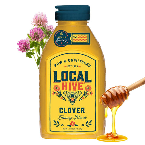 Local Hive Clover Raw & Unfiltered ÃƒÂ¢Ã¢â€šÂ¬Ã¢â‚¬Å“ 16 oz | 100% Pure U.S. Honey | Natural Sweetener Sourced from American Bees & Beekeepers | Premium Clover Flavor | Ideal for Tea, Baking & Cooking