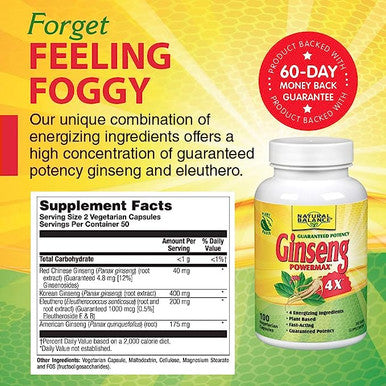 Ginseng Power Max 4X 50 Caps By Natural Balance (Formerly known as Trimedica)