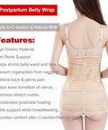2 in 1 Postpartum Belly Wrap Support Recovery Belt - Belly Band for Postnatal, Pregnancy, Maternity - Girdles for Women Body Shaper - Post Partum Waist Shapewear Belt(Beige,Plus Size)