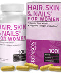 Bronson Hair, Skin & Nails With Biotin Extra Strength Vitamin Supplement For Women, 100 Capsules