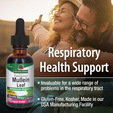 Nature'S Answer Mullein Leaf with Organic Alcohol 1-Fluid Ounce | Extract for Lungs | Respiratory Support