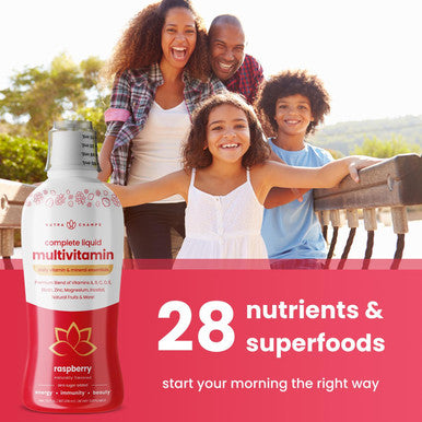 Nutrachamps Complete Liquid Multivitamins No Added Sugar Liquid Vitamins For Women Men & Kids Vegan Liquid Vitamin Multimineral Supplement Energy Immunity & Beauty