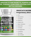 Clean Nutraceuticals Saw Palmetto Pumpkin Seed Oil Pygeum Sunflower Lecithin Stinging Nettle Cranberry - Prostate Supplements For Men With Lycopene - 90 Caps