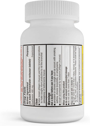 TIME-CAP LABS, INC. Timely Mucus Relief Guaifenesin 400Mg 200 Tablets - Immediate Release Mucus Phlegm Relief - Expectorant For Mucus Removal, Chest Congestion, Flu, Colds, Allergies