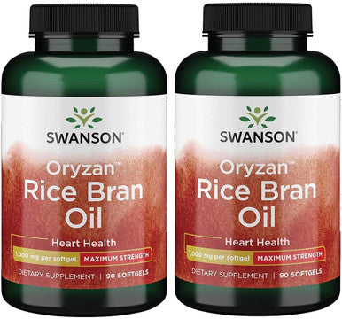 Swanson Maximum Strength Rice Bran Oil Oryzan 1000 Milligrams 90 Sgels (2 Pack)