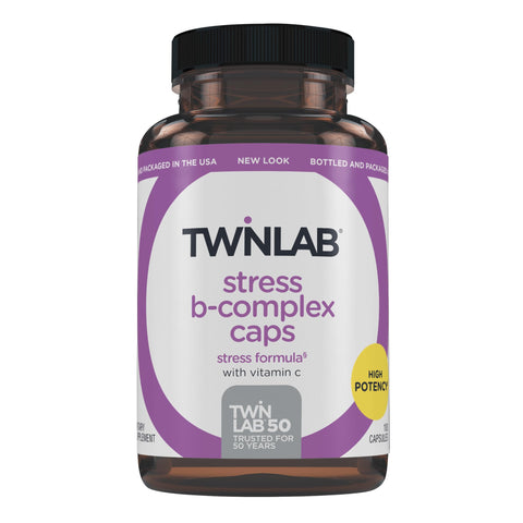 Twinlab Stress BComplex Caps Complete BComplex and 1000 mg Vitamin C Energy Support Supplement with Vitamin B12 and B6100 Capsules
