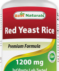 Best Naturals Red Yeast Rice 1200 mg (Non-GMO) 120 Tablets - Non Irradiated Citrinin