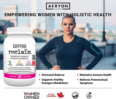 Reclaim Hormonal Support - Hormone Balance Supplements for Women, Supports Healthy Estrogen Metabolism - Find PMS Relief - 60 Vegan Capsules - 60 Day Supply