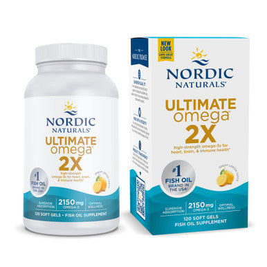 Nordic Naturals Ultimate Omega 2X Lemon Flavor 2150 mg Omega 3 120 Soft Gels