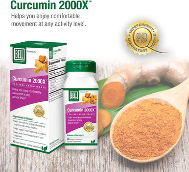 Bell Turmeric Curcumin with Black Pepper 2000X Helps You Enjoy Comfortable Movement and Modulate The Bodys Inflammatory Response Turmeric Capsules Researched and Sold Directly by The Manufacturer
