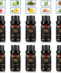 Aromatherapy Lemon Essential Oil Set for Diffuser, 100% Pure Orange Essential Oil Kit for Humidifier, 10x10ml Therapeutic Grade Essential Oils Set-Juniper Berry, Cedar, Cypress, Geranium,Rosemary Oil