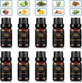 Aromatherapy Lemon Essential Oil Set for Diffuser, 100% Pure Orange Essential Oil Kit for Humidifier, 10x10ml Therapeutic Grade Essential Oils Set-Juniper Berry, Cedar, Cypress, Geranium,Rosemary Oil