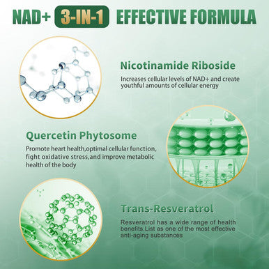 Nad Supplement, Nad Nicotinamide Riboside 900 Mg For Men And Women, Liposomal Nad+ Supplement With Nicotinamide Riboside, Resveratrol & Quercetin, Energy, Boost Nad+, 100 Capsules