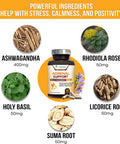 Adrenal Support Supplement - Supports Stress, Fatigue & Daily Energy with Ashwagandha Plus Natural Herbs - Non-GMO, Adrenal Fatigue Supplements for Women & Men - 120 Capsules