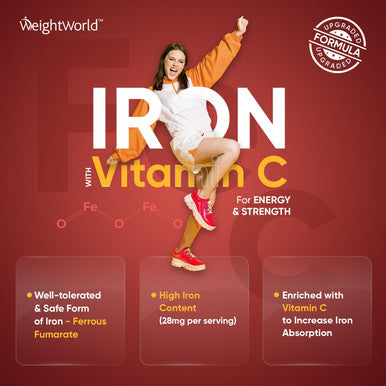 Weightworld Iron Gummies with Vitamin C - 28mg - 120 Ferrous Fumarate Gummies (2 Months Supply) - Tasty Alternative to Iron Tablets - Immunity & Energy Supplements - Vegan Iron Supplements for Women & Men