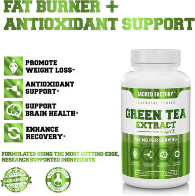 Green Tea Extract 725mg with AstraGin Premium Green Tea Extract w/ 98 Polyphenols 75 Catechins 45 EGCG for Antioxidant Metabolism Inflamation Energy Support 120 Veggie Capsules