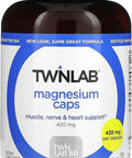 Twinlab Magnesium Caps - High Absorption Magnesium Supplement To Support Leg Cramps Relief - Magnesium Capsules For Stress Relief 420 Mg 200 Count 1 Pack