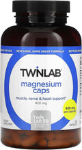 Twinlab Magnesium Caps - High Absorption Magnesium Supplement To Support Leg Cramps Relief - Magnesium Capsules For Stress Relief 420 Mg 200 Count 1 Pack