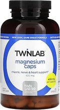 Twinlab Magnesium Caps High Absorption Magnesium Supplement to Support Leg Cramps Relief Magnesium Capsules for Stress Relief 420 mg 200 Count 1 Pack