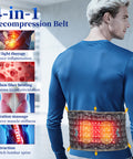 Hongjing Red Light Massage Decompression Belt For Instant Lower Back Pain Relief Pump Up Lumbar Support Brace Inflatable Back Reliever With Electric Pump One Sizes Fits 29-49 Waist