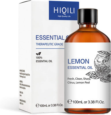 Lemon Essential Oil,Pure Natural Therapeutic Grade Lemon Oil Perfect for Furniture Cleansing Diffuser Massage and Skin Care-3.38 Fl Oz.