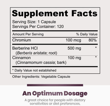 Simply Natures Pure Premium Berberine HCl 500mg - 120 Capsules Cardiovascular Gastrointestinal Immune Support Chromium Cinnamon