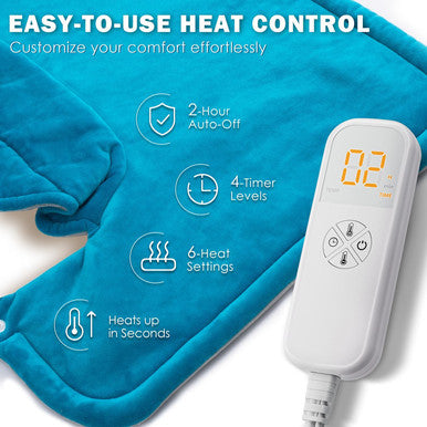 Heating Pad For Neck And Shoulders, Gifts For Women, Men, Mom, Dad, Christmas, Birthday, Mothers Day, Fathers Day - Weighted Neck Heating Pad For Pain Relief, 6 Heat Setting 2H Auto-Off Home Office
