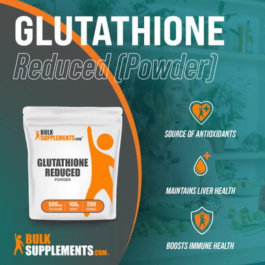 BulkSupplements Glutathione Reduced Powder (Reduced Glutathione) - for Antioxidant & Liver Support - , Soy Free - 500mg (100 Grams - 3.5 oz)