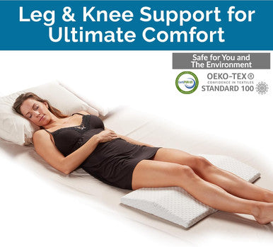 Comfilife Lumbar Support Pillow For Sleeping Memory Foam Pillow For Back Pain Relief - Side Back And Stomach Sleepers- Triangle Wedge Pillow - Bed Rest Pillow - Medium-Soft (White Standard)