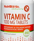 NutriBiotic Vitamin C 1000 Mg Tablets Essential Immune and Antioxidant Collagen Support Supplement Pharmaceutical Grade LAscorbic Acid Vegan NonGMO and Gluten 250 Count