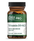 Gaia PRO Vitamin D3+K2 - Bone Health & Immune Support - Made with Vitamin D3 & Vitamin K2 - 60 Capsules (60 Servings)