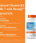 Doctor's Best Natural Vitamin K2 Mk-7 Capsule Supports Bone Health & Soft Tissue Elasticity 180 Ct