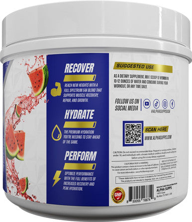 Alpha Supps Hydro 9 Aminos Eaa + Hydration Formula Essential Amino Acids Eaas Powder With Bcaas & Electrolytes 30 Servings - Pineapple Mango