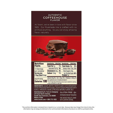 Torani Dark Chocolate Sauce, 16.5 oz