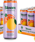 Bloom Nutrition Sparkling Energy Drink Minis, Raspberry Lemon & Strawberry Watermelon, 7.5oz 12 Pack