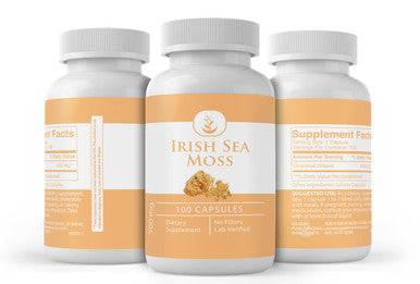 PURE ORIGINAL INGREDIENTS Irish Sea Moss (100 Capsules) Always Pure, No Additives Or Fillers, Lab Verified