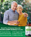 Zazzee Extra Strength Citicoline, 500 Mg Per Serving, 150 Vegan Capsules, 75 Day Supply, Superior Cdp Choline Form, 100% Vegetari