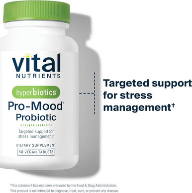 Hyperbiotics Pro-Mood Probiotic Supplement | Supports Stress Management | Promotes Calmness Focus & Immune Function | Shelf-Stable | Vegan Dairy & Gluten | 60 Count