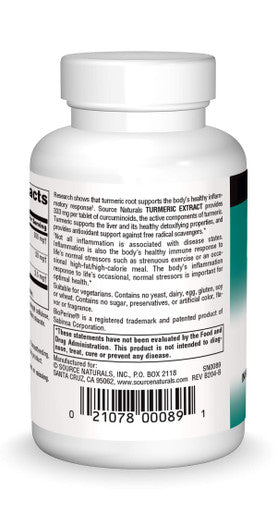 Source s Turmeric Extract - Supports Healthy Inflammatory Response - 100 Tablets
