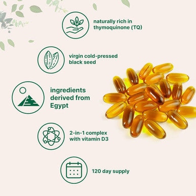 Micro Ingredients Black Seed Oil 2000 mg with Vitamin D3 1000 IU 240 Softgels | Cold Pressed - Nigella Sativa Pills from Egypt Virgin Oil Odorless Non-GMO & No Gluten