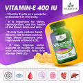 Herbevia Vitamin E 400 IU Antioxidant Supplement For Skin Men & Women Supports Reproductive Health & Oxidative Cell Health Organic & No Side Effects Halal Certified GMO-Free 60 Softgels