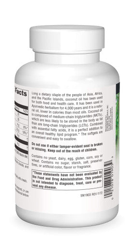 Source s Extra Virgin Coconut Oil 100 mg Medium-Chain Fatty s - 120 Softgels