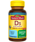 Nature Made Extra Strength Vitamin D3 5000 Iu (125 Mcg) Dietary Supplement For Bone Teeth Muscle And Immune Health Support 180 Softgels 180 Day Supply